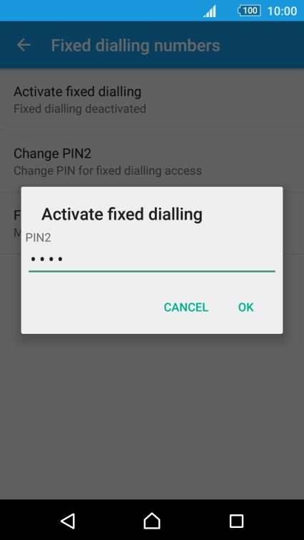 Key in your PIN2 and press OK.