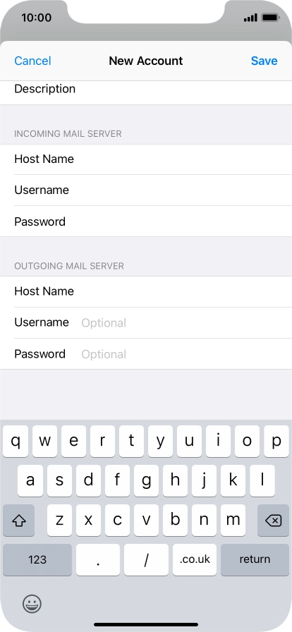 Press Save. Your email account has now been set up. To select more settings for incoming and outgoing server, proceed with the following steps.