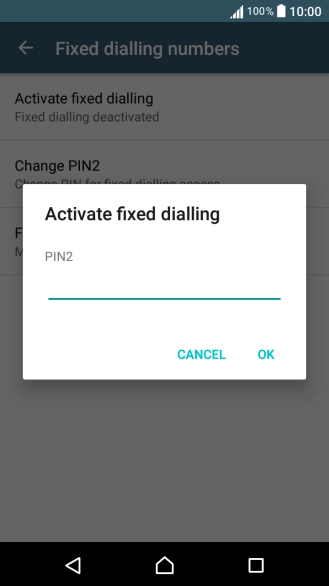 Key in your PIN2 and press OK.