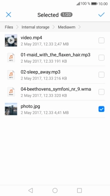 Press the confirm icon.