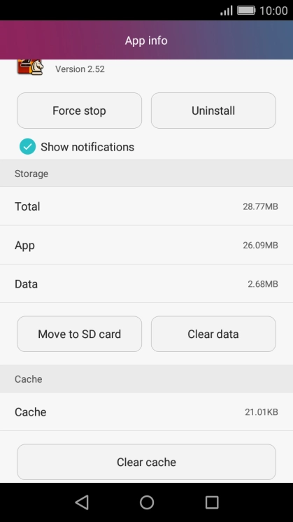 Press Clear cache.