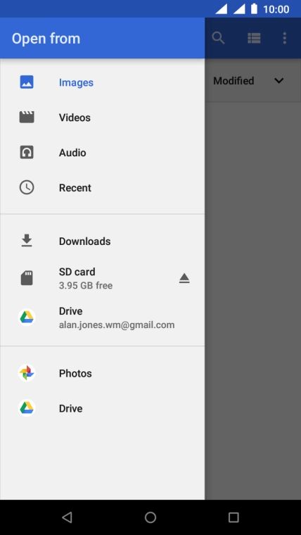Press the required category and go to the required folder.