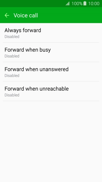 Press the required divert type.