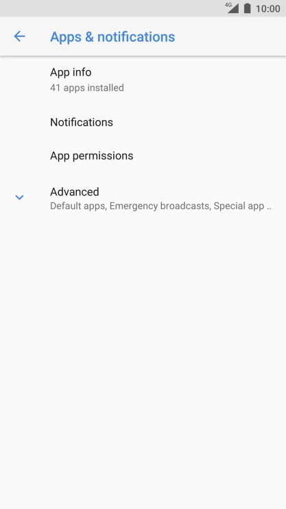 Press App info.