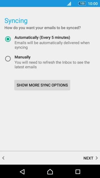 Press SHOW MORE SYNC OPTIONS.