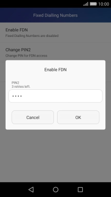 Key in your PIN2 and press OK.