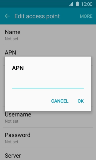 Key in mms.vodafone.net and press OK.
