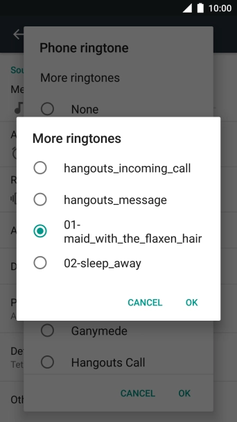 Once you've found a ring tone you like, press OK.