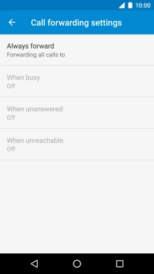 Press the required divert type.
