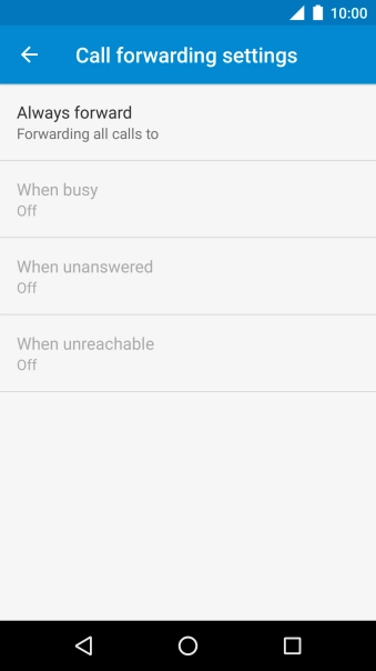 Press the required divert type.