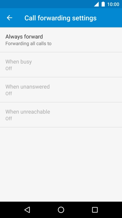 Press the required divert type.