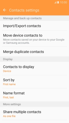 Press Import/Export contacts.