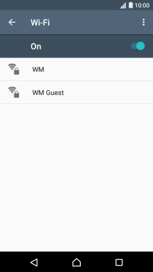 Press the required Wi-Fi network.