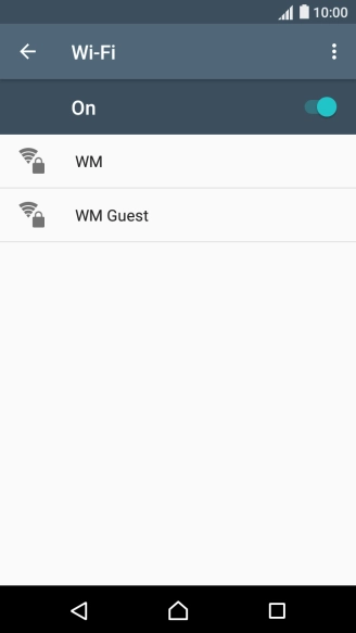 Press the required Wi-Fi network.