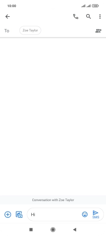 Press the send icon when you've finished your text message.