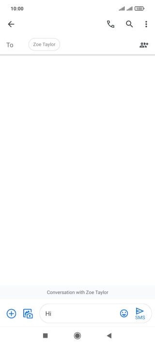 Press the send icon when you've finished your text message.