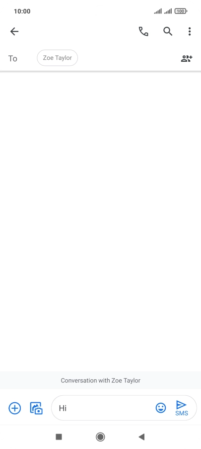 Press the send icon when you've finished your text message.
