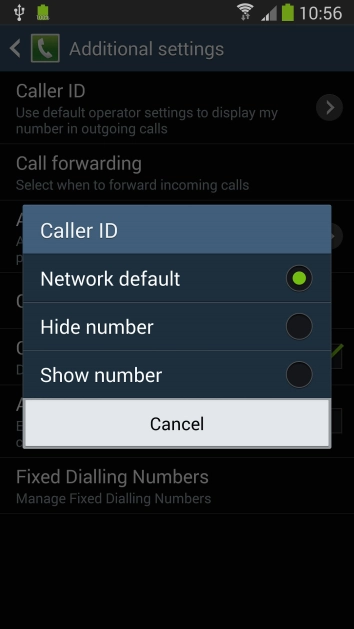 Press  to turn on caller identification.