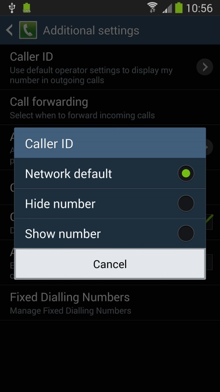 Press  to turn on caller identification.