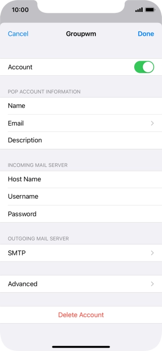 Press SMTP.