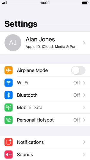 Press Mobile Data.