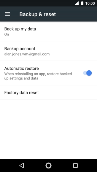 Press Factory data reset.
