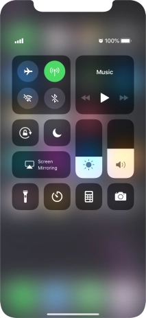 Press the required function to open an application or turn the function on or off.