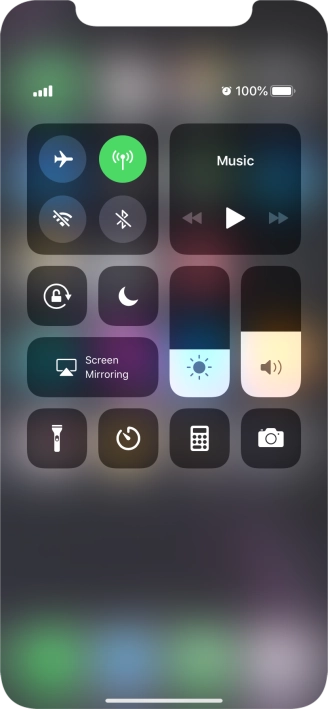 Press the required function to open an application or turn the function on or off.