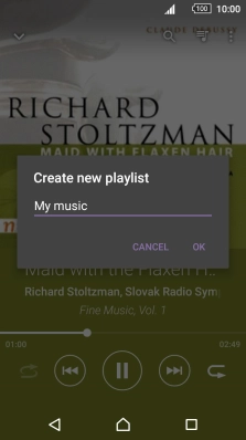 Key in a name for the playlist and press OK.