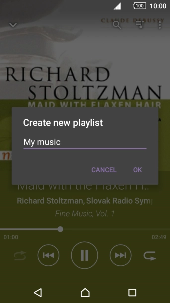 Key in a name for the playlist and press OK.