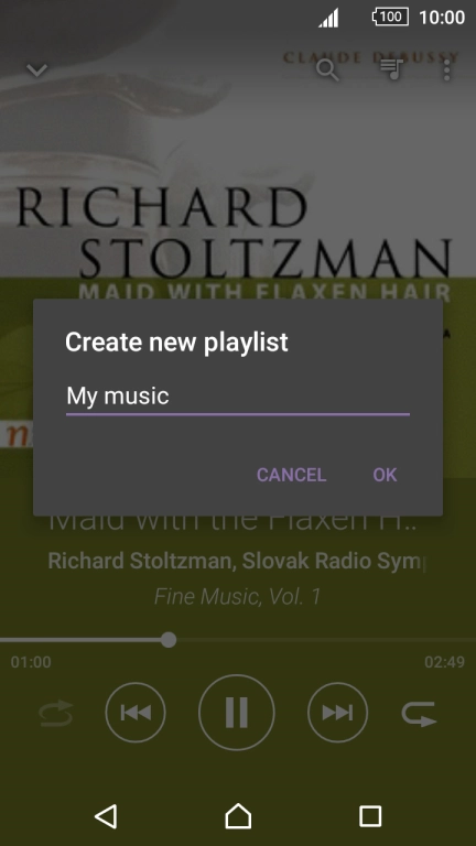 Key in a name for the playlist and press OK.