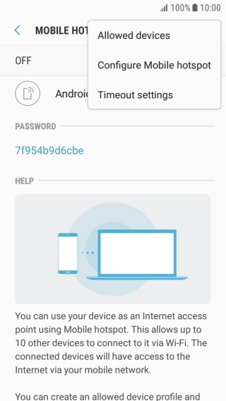Press Configure Mobile hotspot.