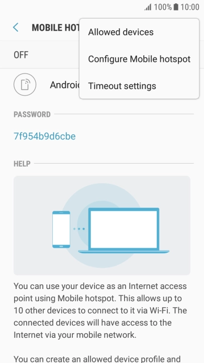 Press Configure Mobile hotspot.