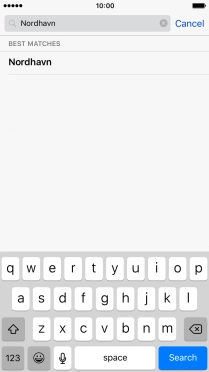 Key in the required destination and press Search.