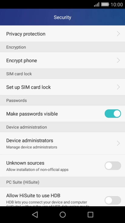 Press Set up SIM card lock.