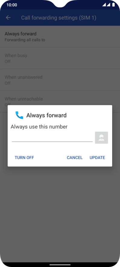Press TURN OFF.