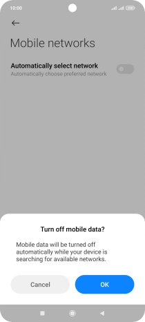 Press OK and your phone will search for networks.