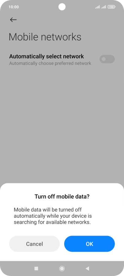 Press OK and your phone will search for networks.