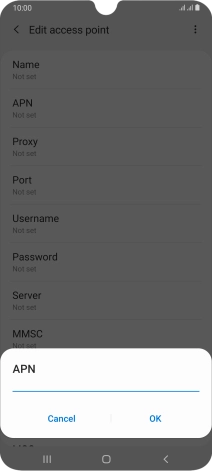 Key in live.vodafone.com and press OK.