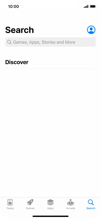 Press the search field and key in the name or subject of the required app.