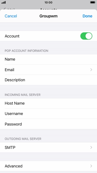 Press SMTP.