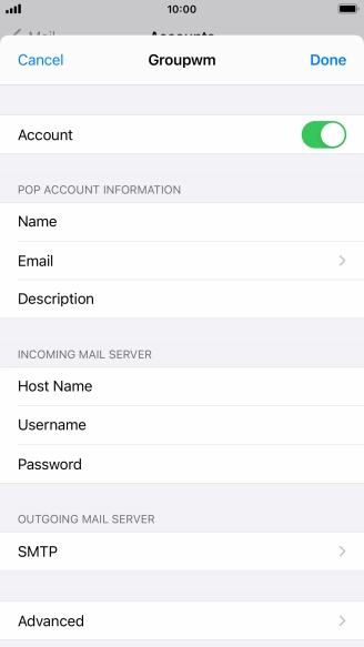 Press SMTP.