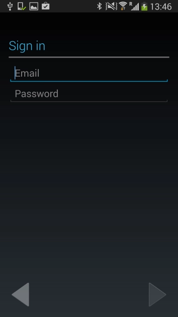 Press  and key in the username for your Google account.
