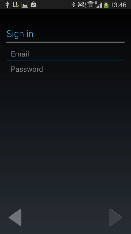 Press  and key in the username for your Google account.