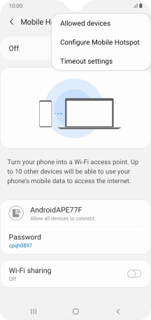 Press Configure Mobile Hotspot.