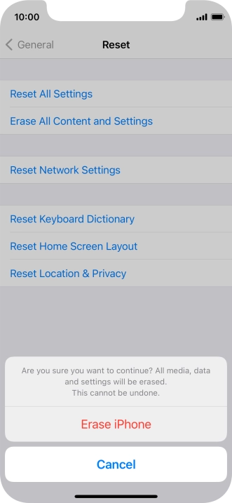 Press Erase iPhone.