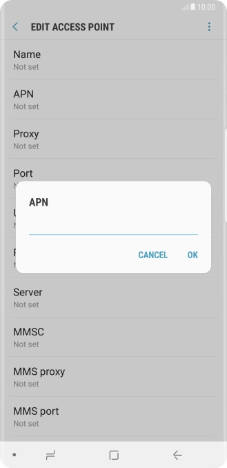 Key in mms.vodafone.net and press OK.