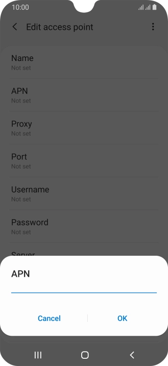 Key in mms.vodafone.net and press OK.