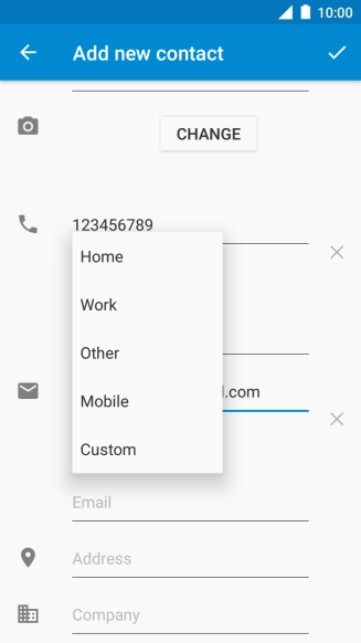 Press the required email type.