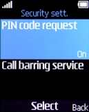 Select PIN code request.